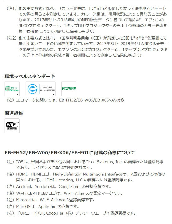 楽天市場】エプソン ビジネスプロジェクター ベーシックモデル EB-W06 