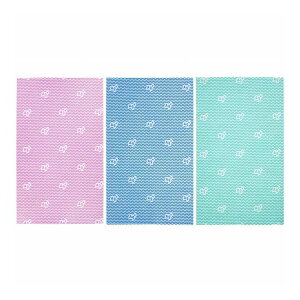 【5個セット】オカ 抗菌 イヤなニオイのしない 不織布ふきん(厚手タイプ) 35×60cm ピンク/ブルー/グリーン 3枚入オカ 抗菌 イヤなニオイのしない 不織布ふきん(厚手タイプ) 35×60cm ピンク