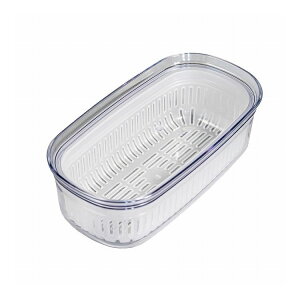 オカ プリス ベジマジ あらう スリム ホワイト野菜 水切り 保存 ざる フタ付き ボウル サラダ 果物(代引不可)【送料無料】