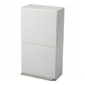 アスベル 分別ペダル2段ワイド 40L ホワイト(代引不可)【送料無料】