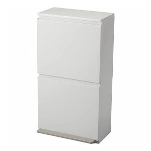 アスベル 分別ペダル2段ワイド 40L ホワイト(代引不可)【送料無料】