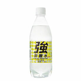 友桝飲料 強炭酸水 レモン ペット 500ml x24 24個セット(代引不可)【送料無料】