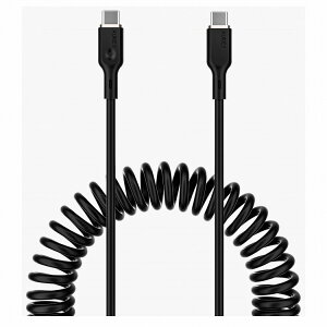 I[L[ P[u Coiled Series[USB Type-C to USB Type-C]1.5m RC^ ubN CB-CC19-BK(s)