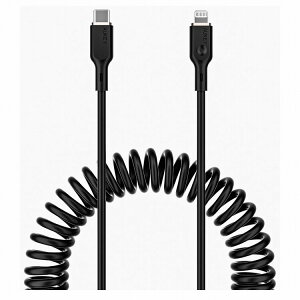 I[L[ P[u Coiled Series[USB Type-C to Lightning]1.5m RC^ ubN CB-CL19-BK(s)