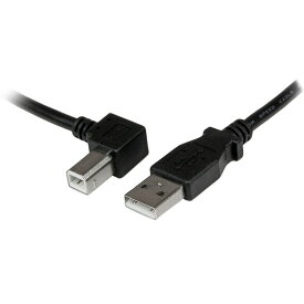 STARTECH.COM LTD USBAB1ML 1m USB 2.0 ケーブル タイプA (オス) - タイプB L型左向き (オス) ブラック(代引不可)