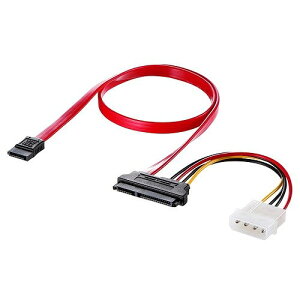 サンワサプライ 一体型SATAケーブル(0.5m) TK-PWSATA7-05(代引不可)