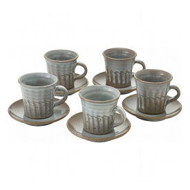 信楽焼 白釉 碗皿5客揃 Cf-1 和陶器 和陶コーヒー 客コーヒー(代引不可)【送料無料】