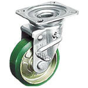 OH プレスキャスター 自在ブレーキ付 ウレタン車 130mm【OHUJB-130】(キャスター・プレート式ウレタン車)【送料無料】