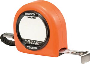 TRUSCO メモプレート付コンベックス フリータイプ 13mm幅 2.0m【TT13-20】(測量用品・コンベックス)