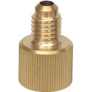 カーエアコン用異径アダプタ M10メス×1/4”オス 手締めタイプ【Y06111K】(水道・空調配管用工具・フロン回収用品)