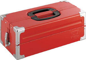 TONE ツールケース(メタル) V形2段式 433X220X160mm レッド【BX322S】(工具箱・ツールバッグ・スチール製工具箱)【送料無料】