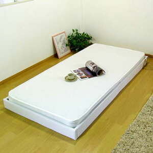 日本製 ヘッドレス フロアベッド 二つ折り ボンネルコイル マットレス セミダブル ベッド ベッドフレーム 脚付き マットレス(代引不可)【送料無料】