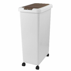 サンコープラスチック 日本製 ゴミ箱 キッチン スリムプッシュ 30L キャスター付き ライトブラウン スリムプッシュ 30L LBR(代引不可)【送料無料】