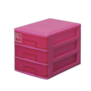 サンコープラスチック 日本製 レターケース A5 幅19×奥行27×高さ19cm 3段 収納ケース ピンク シルキー 503 P(代引不可)【送料無料】