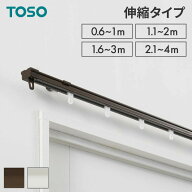 カーテンレール シングル 0.6〜1m 1.1〜2m 1.6〜3m 2.1〜4m 伸縮レール トーソー TOSO AJ606 天井 正面 …