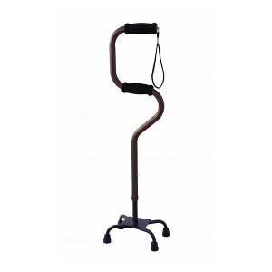 幸和製作所 らくらく4点杖(アルミ) ロイヤルブラウン【送料無料】