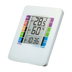 サンワサプライ 熱中症&インフルエンザ表示付きデジタル温湿度計(警告ブザー設定機能付き) CHE-TPHU2WN (代引不可)【送料無料】