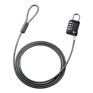 サンワサプライ ワイヤー一体型ダイヤル錠(ブラック) SLE-32S (代引不可)