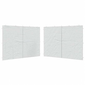 vidaXL パーティーテントサイドウォール 2点 ジッパー付き PE製 ホワイトホーム&ガーデン 芝&ガーデン アウトドアリビング アウトドアストラクチャー キャノピー・ガゼボ(代引不可)