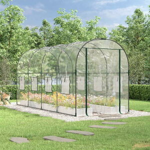 vidaXL ���� ���� 160x400x190 cm PVC&���̓h���X�`�[���z�[��&�K�[�f�� ��&�K�[�f�� �K�[�f�j���O �O���[���n�E�X�E����(����s��)