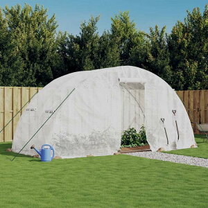 vidaXL ���� �X�`�[���t���[�� �z���C�g10m2 5x2x2.3 m�z�[��&�K�[�f�� ��&�K�[�f�� �K�[�f�j���O �O���[���n�E�X�E����(����s��)