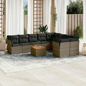 vidaXL �K�[�f���\�t�@10�_�Z�b�g �N�b�V�����t�� �|�����^���� �O���[�Ƌ� �A�E�g�h�A�Ƌ� ���O�Ƌ�Z�b�g(����s��)