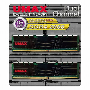 UMAX UMAX fXNgbv DDR4 2666 16GB(8GX2)q[gVNt[UM-DDR4D-2666-16GBHS](s)yz