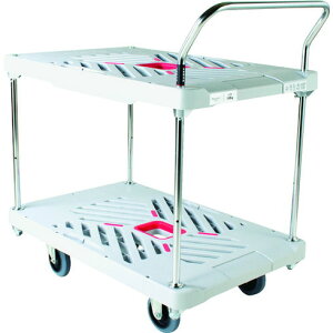 ダンディ プラスチック台車 ダンディXシリーズ タイプXA 2段テーブル片ハンドル式 W935×D605 ダンディ XABT2 搬送機器 運搬台車 樹脂製運搬車(代引不可)【送料無料】