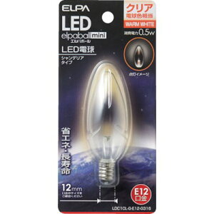 ELPA 電球(LED) LED電球シャンデリア形E12 明るさ15lm クリア電球色相当 LDC1CLGE12G316 工事・照明用品 作業灯・照明用品 LED電球(代引不可)