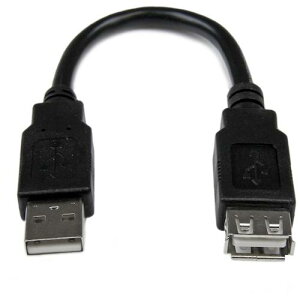 StarTech USBケーブル/A-A/15cm/USB 2.0/480Mbps/延長用/オス メス/BK USBEXTAA6IN オフィス 住設用品 OA用品 ケーブル(代引不可)