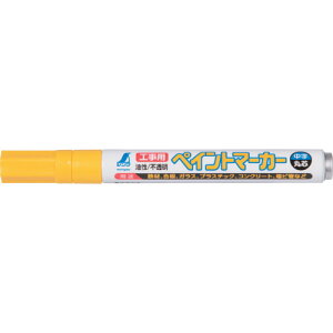 シンワ 工事用 ペイントマーカー 中字 丸芯 黄 6本入 79114 測定 計測用品 測量用品 建築用筆記具(代引不可)