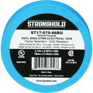 ストロングホールド StrongHoldビニールテープ 一般用途用 青 幅19.1mm 長さ20m ST17-075-66BU ST1707566BU(代引不可)