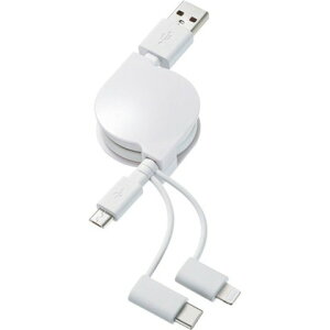 �T�����T�v���C ���C�g�j���O�EType-C�EmicroB���惊USB3in1�P�[�u��0.8m KBIPLTM08KW(����s��)�y���������z