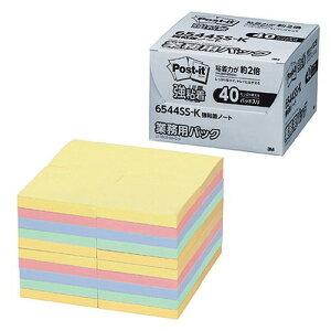 3M Post-it ポストイット 強粘着ノート パステルカラー 業務用 4色 3M-6544SS-K(代引不可)【送料無料】