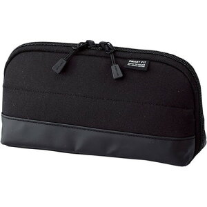 LIHIT LAB. SMART FIT ワイドオープンペンケース ブラック A-7688-24-BK(代引不可)