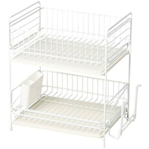 パール金属 スキット 珪藻土トレー水切りラック2段 ホワイト HB-4987 キッチン雑貨(代引不可)【送料無料】