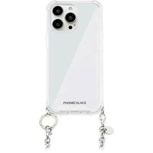 PHONECKLACE �t�H���l�b�N���X �`�F�[���V�����_�[�X�g���b�v�t���N���A�P�[�X for iPhone 15 Pro Max �V���o�[ PN25602i15PM iPhone(����s��)�y���[���֔z���z�y���������z
