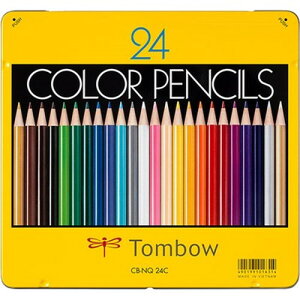 トンボ鉛筆 缶入色鉛筆 24色 NQ Tombow-CB-NQ24C 雑貨(代引不可)【メール便配送】【送料無料】
