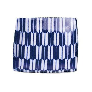 【10枚セット】 ヤマコー てまひま工房 プチ風水・盛塩小皿 角型 藍 矢羽根 yamaco78461X10【送料無料】