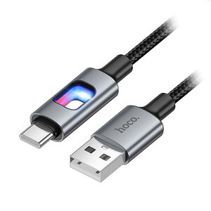 hoco. U144 �J���t��LED Type-C�P�[�u�� RGB�C���~�l�[�V�������� USB-A to USB-C �u���b�N U144-AC-BK(����s��)