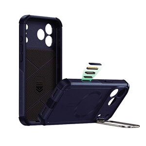 ESR Cyber Armor �X�^���h�t���ϏՌ��P�[�X for iPhone 17 Pro �_�[�N�u���[ ES27906i17PR(����s��)�y���������z