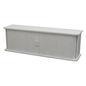 オスマック 天然木桐製カウンター上収納庫 竹製ジャバラ扉式 幅90cm ハイホワイト ホワイト KTX-9029W(代引不可)【送料無料】