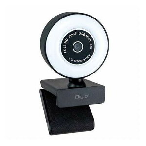 Digio LED�����O���C�g�t�� USB WEB�J���� Full HD1920×1080�s�N�Z���̍��𑜓x�ɑΉ� 200����f MCM-21BK(����s��)�y���������z