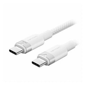 VENTION USB 2.0 C Male to C Male 5A�P�[�u�� 1m �A���~�j�E�������^�C�v eMarke�Ή� �z���C�g TR-1344(����s��)