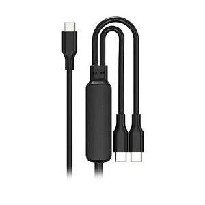 HIDISC PD100W�Ή� �f���A���w�b�h 2in1 Type-C to C�P�[�u�� �u���b�N HD-2IN1C100W15BK(����s��)