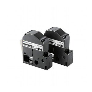 エレコム テプラPRO用互換テープ/白/黒文字/8m/12mm幅/2個パック CTC-KSS12K-2P(代引不可)