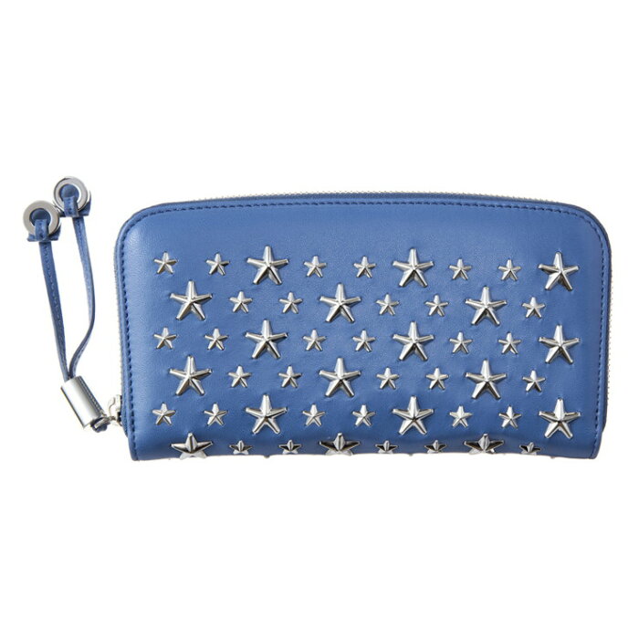 Jimmy Choo ジミー チュウ Filipa Cst Stone Blue ラウンドファスナー