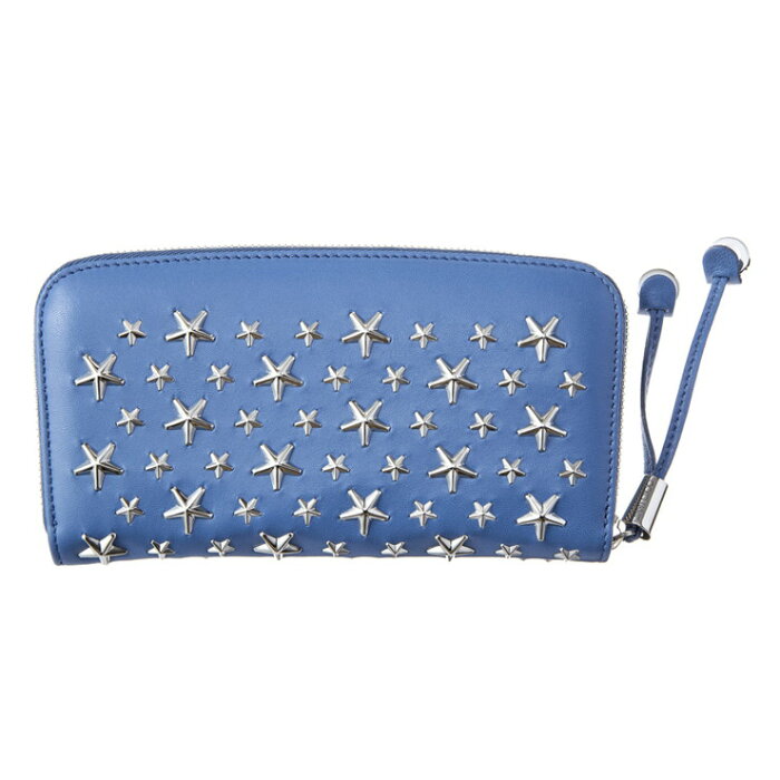 Jimmy Choo ジミー チュウ Filipa Cst Stone Blue ラウンドファスナー