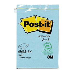 スリーエムジャパン ポストイット再生紙 ノート ブルー 1 個 656RP-BN 文房具 オフィス 用品