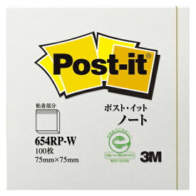 スリーエムジャパン ポストイット再生紙 ノート ホワイト 1 個 654RP-W 文房具 オフィス 用品